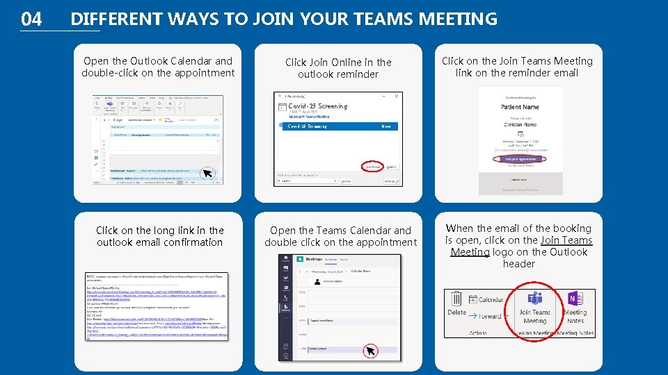 04 DIFFERENT WAYS TO JOIN YOUR TEAMS MEETING Open the Outlook Calendar and double-click