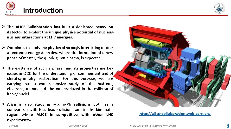 Introduction Ø The ALICE Collaboration has built a dedicated heavy-ion detector to exploit the