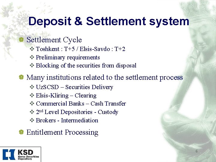 Deposit & Settlement system | Settlement Cycle v Toshkent : T+5 / Elsis Savdo