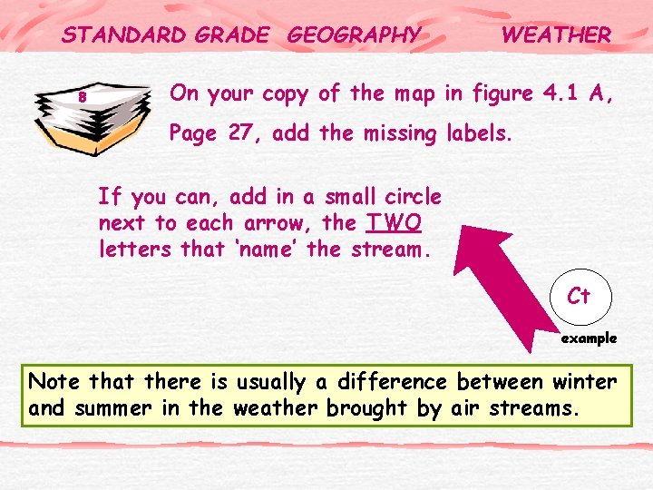 STANDARD GRADE GEOGRAPHY 8 WEATHER On your copy of the map in figure 4.