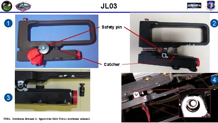 JL 03 1 2 Safety pin Catcher 4 3 FINAL. Distribution Statement A: Approved