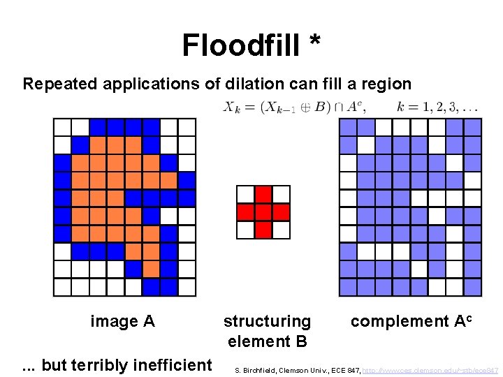 Floodfill * Repeated applications of dilation can fill a region image A. . .