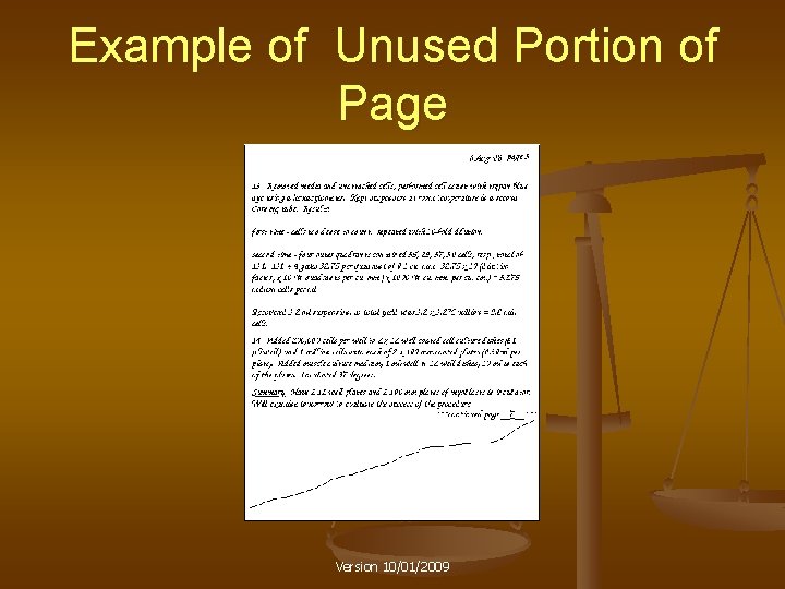Example of Unused Portion of Page Version 10/01/2009 