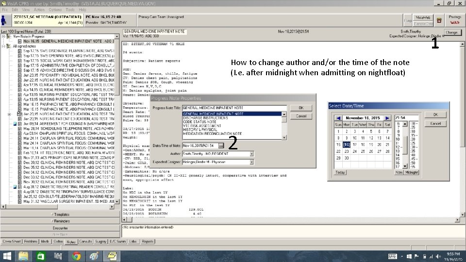 1 How to change author and/or the time of the note (I. e. after