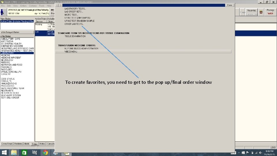 To create favorites, you need to get to the pop up/final order window 
