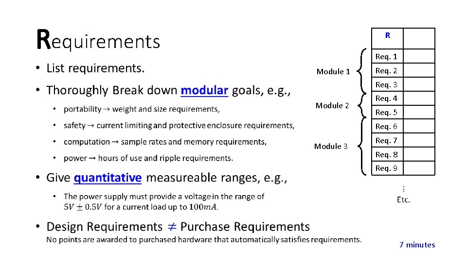Requirements R Req. 1 Module 1 Req. 2 Req. 3 Module 2 Req. 4