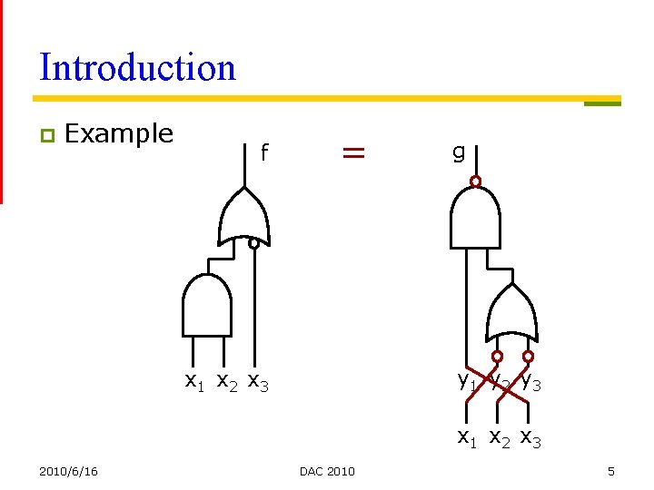 Introduction p Example f = g y 1 y 2 y 3 x 1
