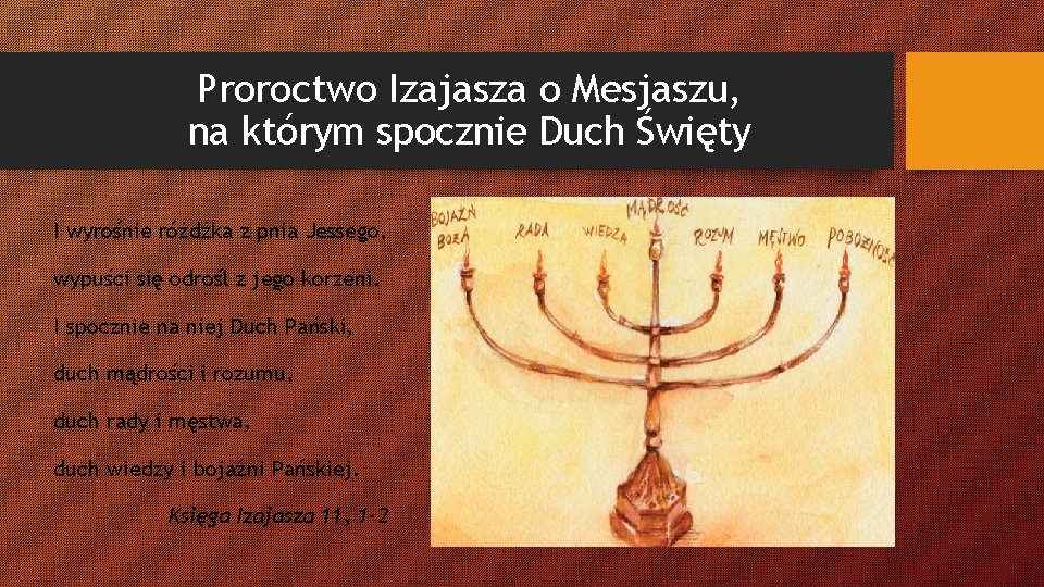 Proroctwo Izajasza o Mesjaszu, na którym spocznie Duch Święty I wyrośnie różdżka z pnia