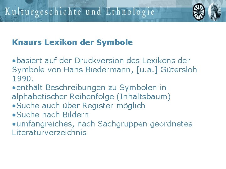 Knaurs Lexikon der Symbole • basiert auf der Druckversion des Lexikons der Symbole von