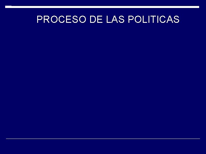 PROCESO DE LAS POLITICAS *Patterson, Davidson, Ripley, 1985 PROCESO DE LAS POLITICAS *Patterson, Davidson, Ripley, 1985