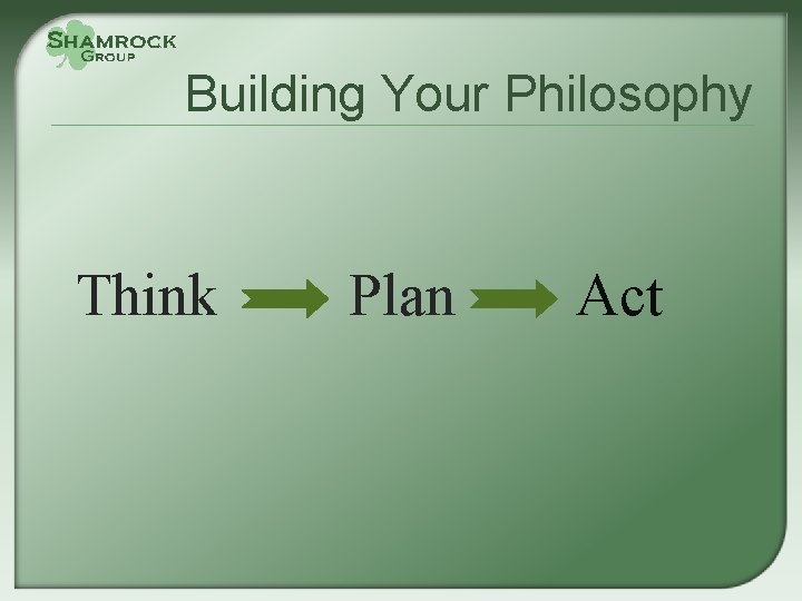 Building Your Philosophy Think Plan Act 