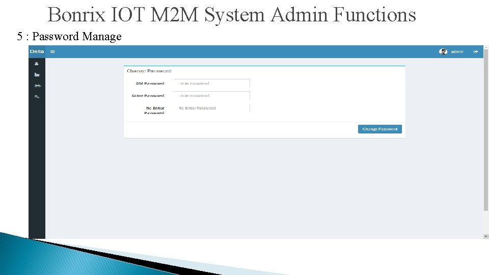 Bonrix IOT M 2 M System Admin Functions 5 : Password Manage 