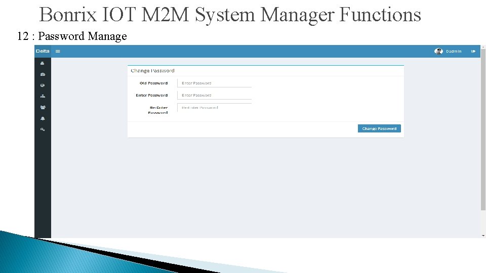 Bonrix IOT M 2 M System Manager Functions 12 : Password Manage 