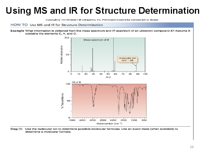 Using MS and IR for Structure Determination 16 