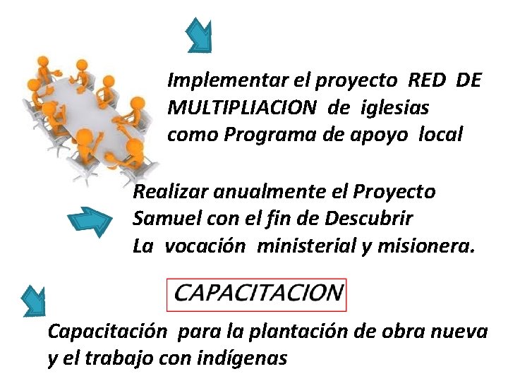 Implementar el proyecto RED DE MULTIPLIACION de iglesias como Programa de apoyo local Realizar
