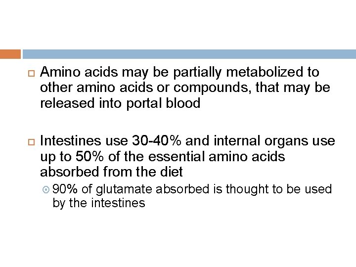  Amino acids may be partially metabolized to other amino acids or compounds, that