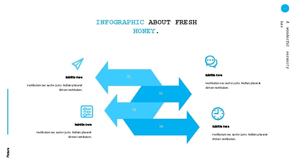 - A wonderful has INFOGRAPHIC ABOUT FRESH HONEY. serenity Subtitle Here 01 Vestibulum nec