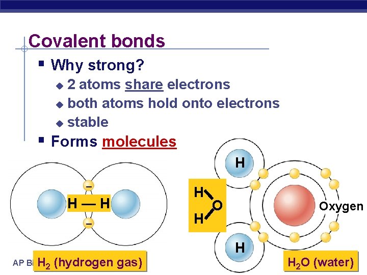 Covalent bonds § Why strong? 2 atoms share electrons u both atoms hold onto