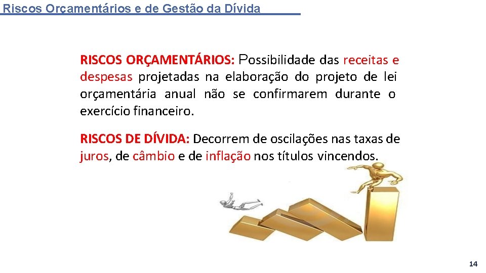 Riscos Orçamentários e de Gestão da Dívida RISCOS ORÇAMENTÁRIOS: Possibilidade das receitas e despesas