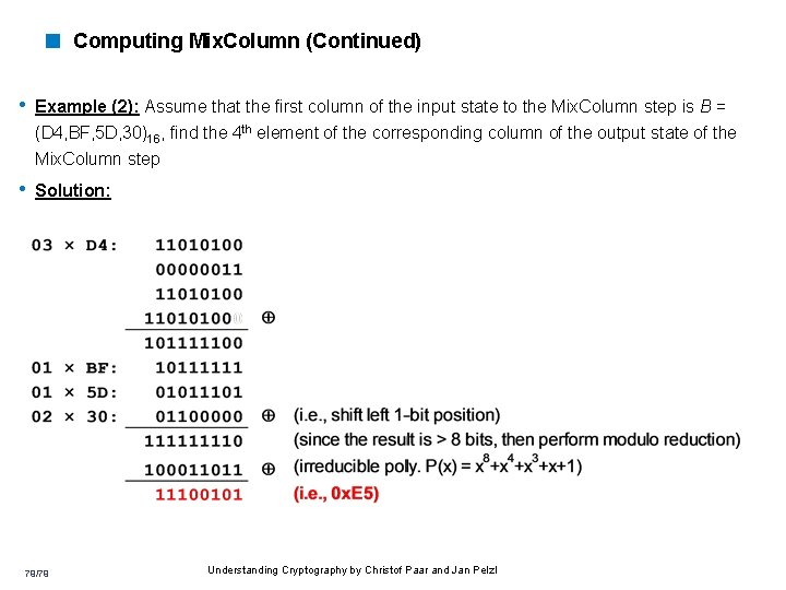 < Computing Mix. Column (Continued) • Example (2): Assume that the first column of < Computing Mix. Column (Continued) • Example (2): Assume that the first column of