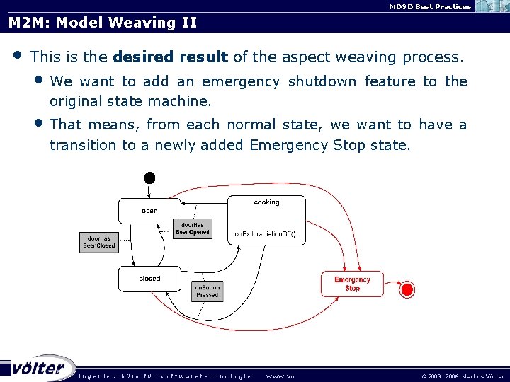 MDSD Best Practices M 2 M: Model Weaving II • This is the desired