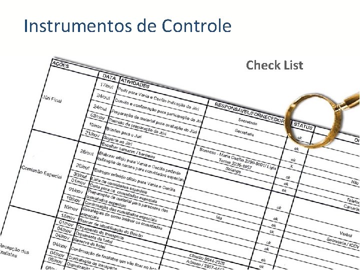 Instrumentos de Controle Check List 