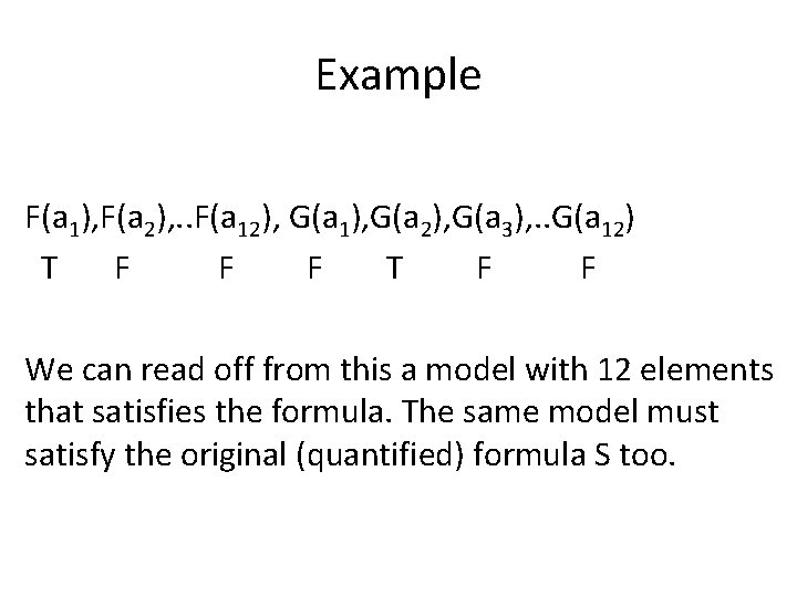 Example F(a 1), F(a 2), . . F(a 12), G(a 1), G(a 2), G(a