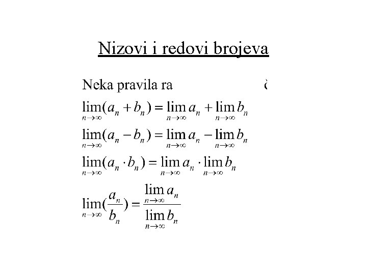 Nizovi i redovi brojeva 