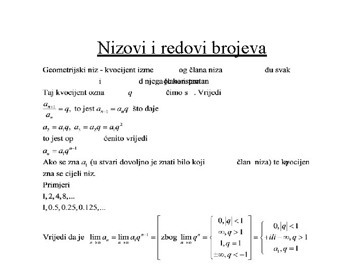 Nizovi i redovi brojeva 