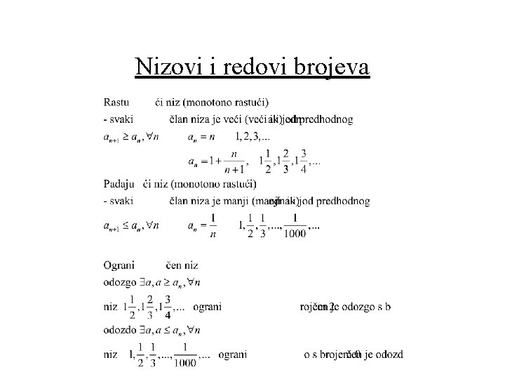 Nizovi i redovi brojeva 