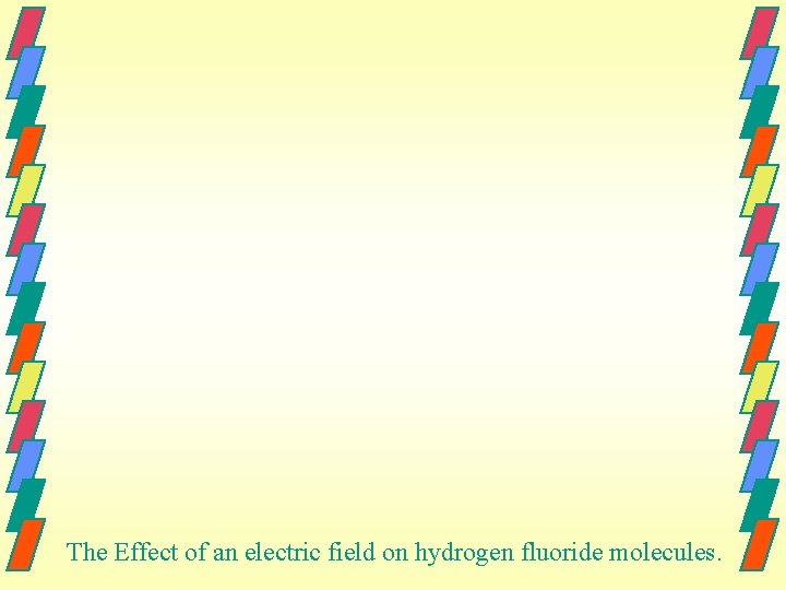 The Effect of an electric field on hydrogen fluoride molecules. 