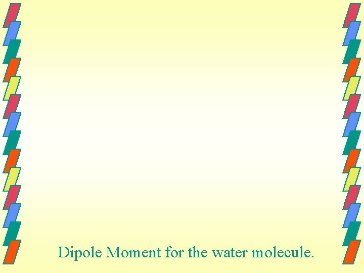 Dipole Moment for the water molecule. 