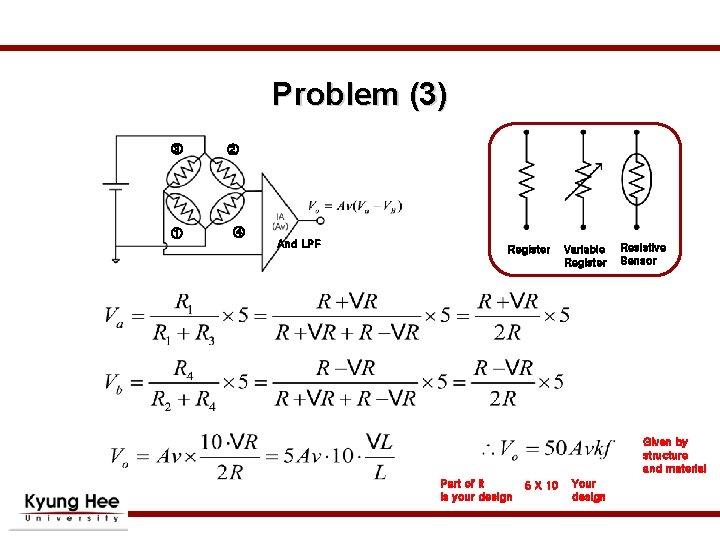 Problem (3) ③ ① ② ④ And LPF Register Variable Register Resistive Sensor Given Problem (3) ③ ① ② ④ And LPF Register Variable Register Resistive Sensor Given
