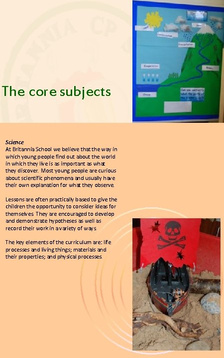 The core subjects Science At Britannia School we believe that the way in which