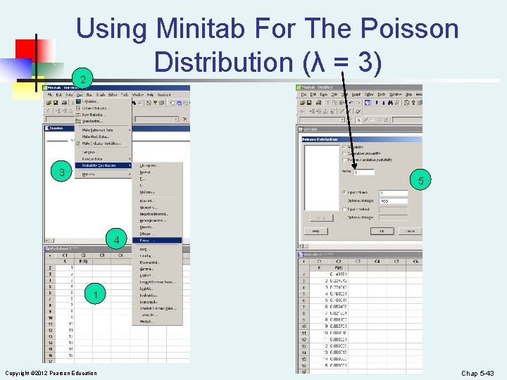 Using Minitab For The Poisson Distribution (λ = 3) 2 3 5 4 1