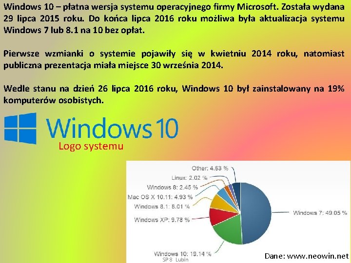 Windows 10 – płatna wersja systemu operacyjnego firmy Microsoft. Została wydana 29 lipca 2015