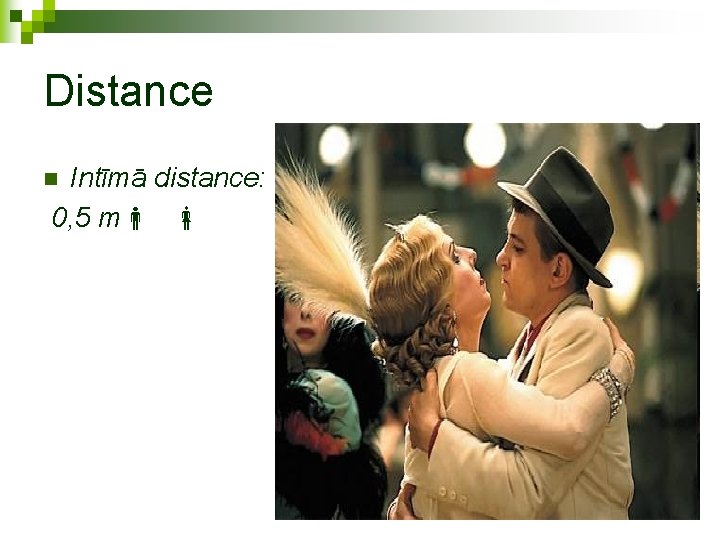 Distance Intīmā distance: 0, 5 m n 