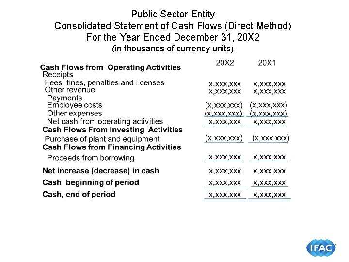 Public Sector Entity Consolidated Statement of Cash Flows (Direct Method) For the Year Ended