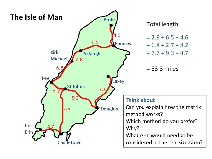 The Isle of Man Bride Total length 4. 6 6. 5 Kirk Michael Ramsey