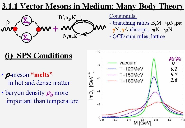 3. 1. 1 Vector Mesons in Medium: Many-Body Theory Sp Sp + > N,