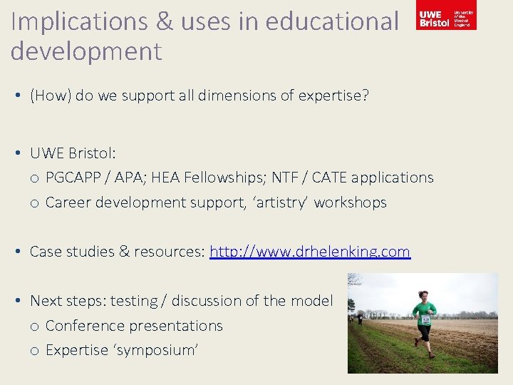 Implications & uses in educational development • (How) do we support all dimensions of