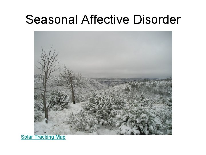 Seasonal Affective Disorder Solar Tracking Map 