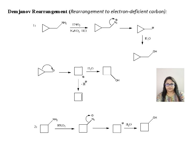 Demjanov Rearrangement (Rearrangement to electron-deficient carbon): 