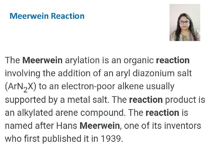 Meerwein Reaction 