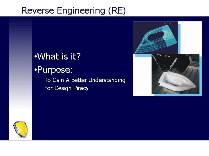 Reverse Engineering (RE) • What is it? • Purpose: To Gain A Better Understanding