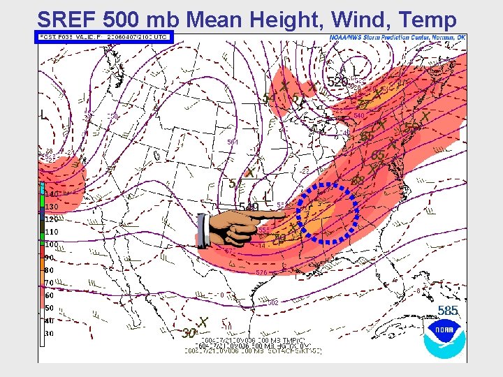 SREF 500 mb Mean Height, Wind, Temp 