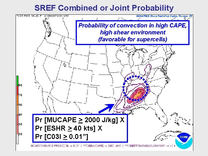 SREF Combined or Joint Probability of convection in high CAPE, high shear environment (favorable