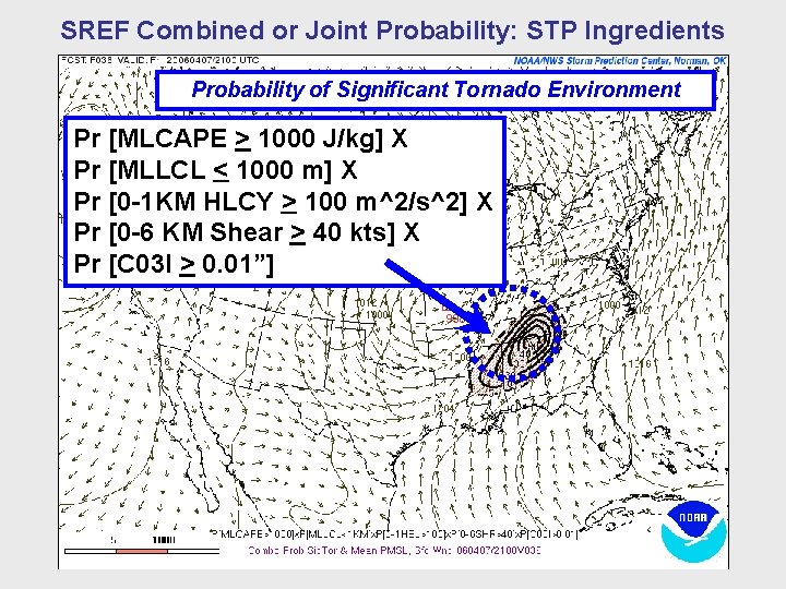 SREF Combined or Joint Probability: STP Ingredients Probability of Significant Tornado Environment Pr [MLCAPE