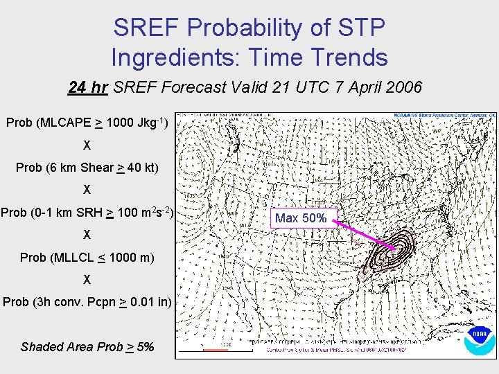 SREF Probability of STP Ingredients: Time Trends 24 hr SREF Forecast Valid 21 UTC