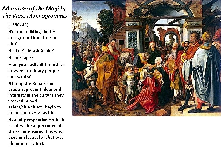 Adoration of the Magi by The Kress Monnogrammist (1550/60) • Do the buildings in